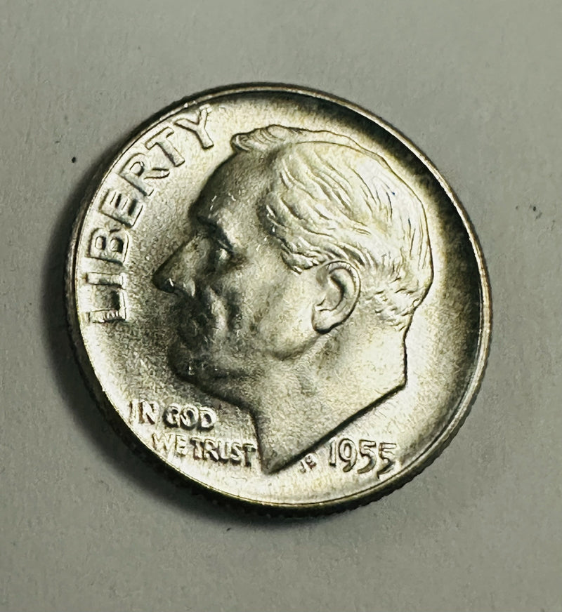 1955 Roosevelt Dime Gem BU Frosty White As Pictured # RD 1955 (541-67)