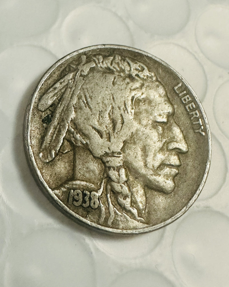 1938-D 5C Buffalo Nickel W/ Full Date & Almost Full Horn As Pictured # BN 104