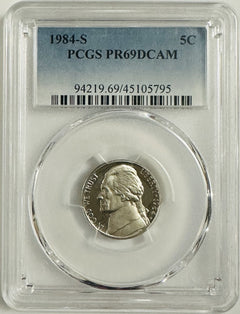 lot of 2 jefferson nickel~80's & 90's~PCGS PR69DCAM (PCGS BOOK VALUE $30) # 105