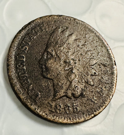 1865 Indian Head Cent -Piece of History- 160 Years Old- Full Date-# IHP 1865 OFD