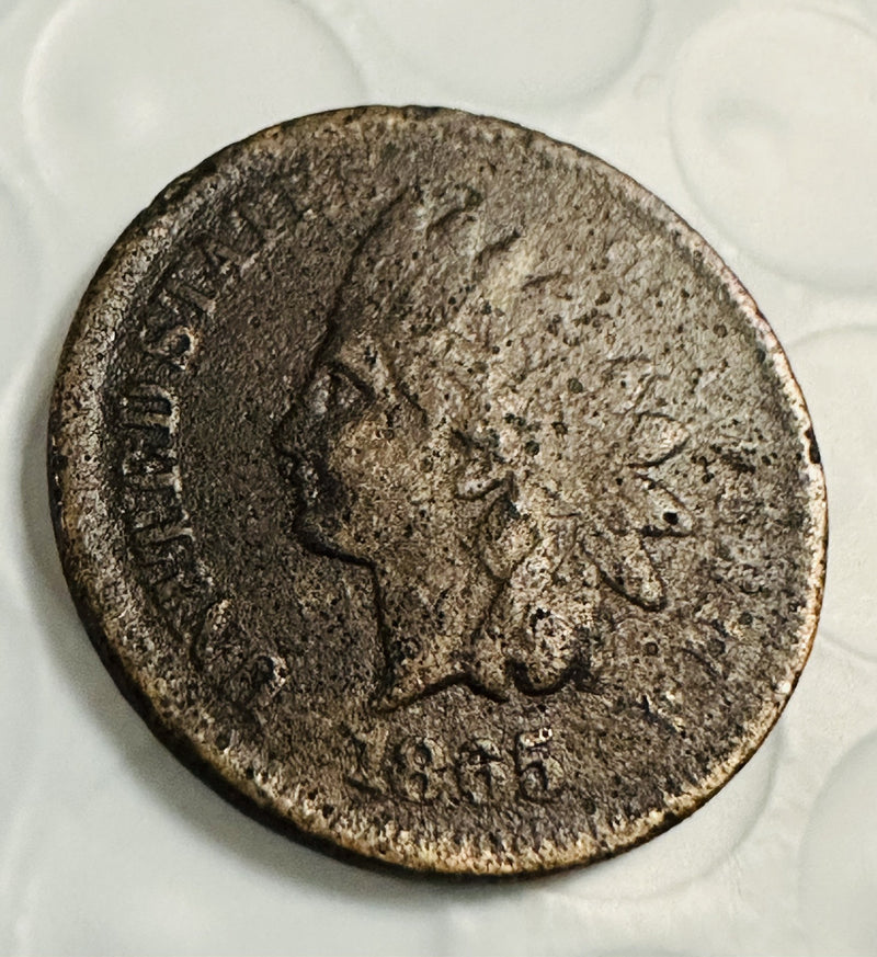 1865 Indian Head Cent -Piece of History- 160 Years Old- Full Date-# IHP 1865 OFD