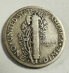 1937-S Mercury Dime circulated 90% Silver  Very Fine Details As Shown # MD 05