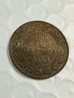 1918 Canada Large One Cent ~ King George V~Unique Toned~ Canada 1918 LC TD
