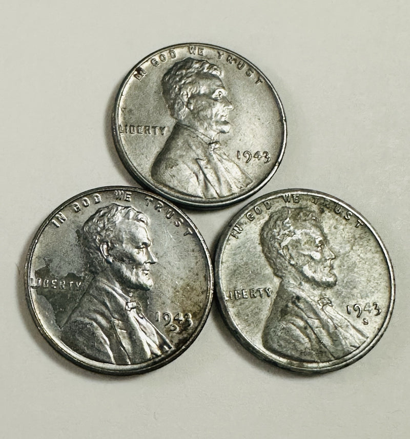 1943 PDS Steel Penny WWII Wartime Cent in VF Condition(piece Of US History) #WWP