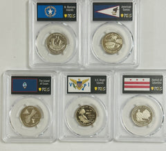 Lot Of 9 Vintage Coins, Proof Set-Territory Qrtr Silver & More(See  Description)