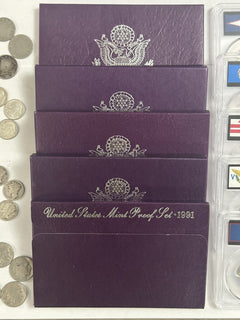 Lot Of 9 Vintage Coins, Proof Set-Territory Qrtr Silver & More(See  Description)