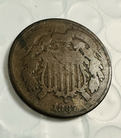 1867 Two Cent Piece  Full Bold Dates As Pictured # 2C 1867 FBDAP