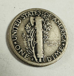 1937-S Mercury Silver Dime XF W/ Bold Date & Mint Mark As Shown (low Price)#MD37
