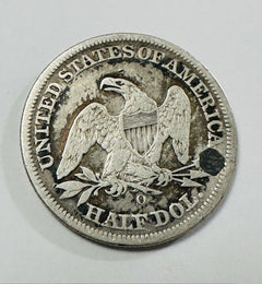 1849-O Seated Liberty Half Dollar Coin Bold Dated As SHOWN (Plugged coin) #SLHD1