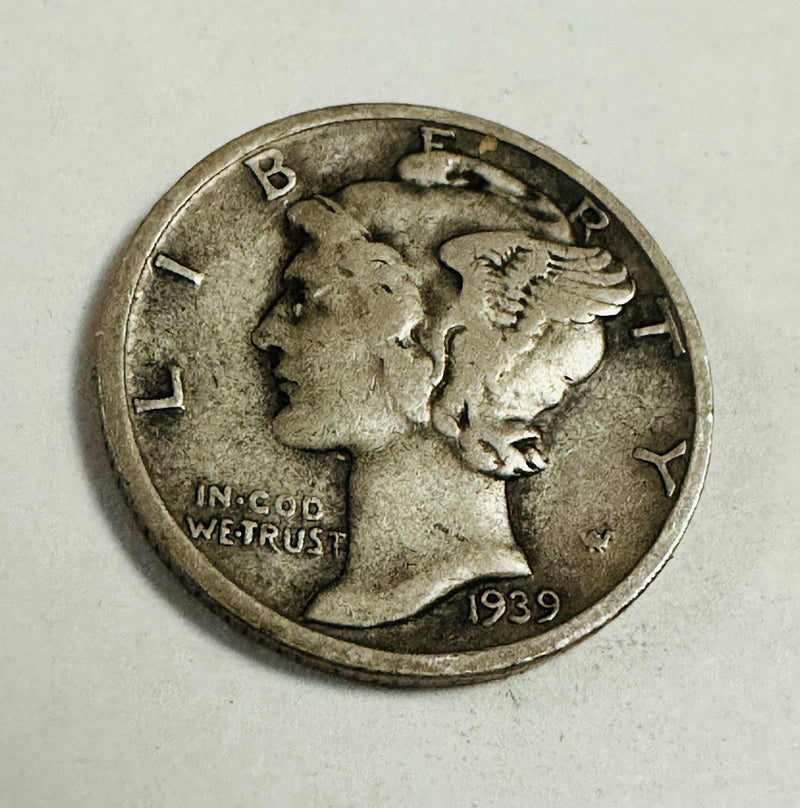 1939-S Mercury Silver Dime~VF~W/ Bold Date/Mint Mark As Shown (low Price)#MD39#2