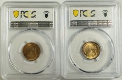 1946-D & 1947-D Lincoln Wheat Cent PCGS MS65RB Red/Brown As Shown # OA 119