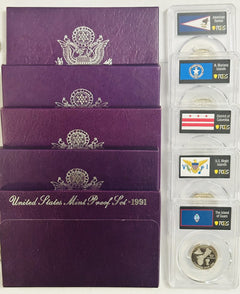 Lot Of 9 Vintage Coins, Proof Set-Territory Qrtr Silver & More(See  Description)