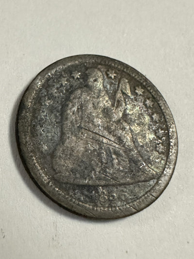 1856 Seated Liberty Dime Circulated As Pictured  # SLD 1856 CAP