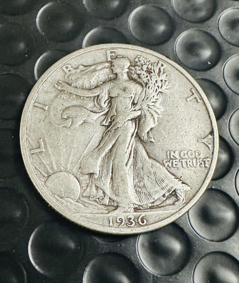 1936 S Walking Liberty Half Dollar 90% Silver VF-XF Details As Shown #WLHD1936-S