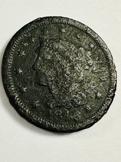 1846 Braided Hair Large Cent Coin WELL CIRCULATED  AS SHOWN # BHLC 1846 WCAS