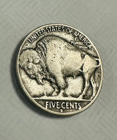 1929-S Buffalo Nickel - Fine (F) Full Date Partial Horn As Pictured # BN 1929SPH