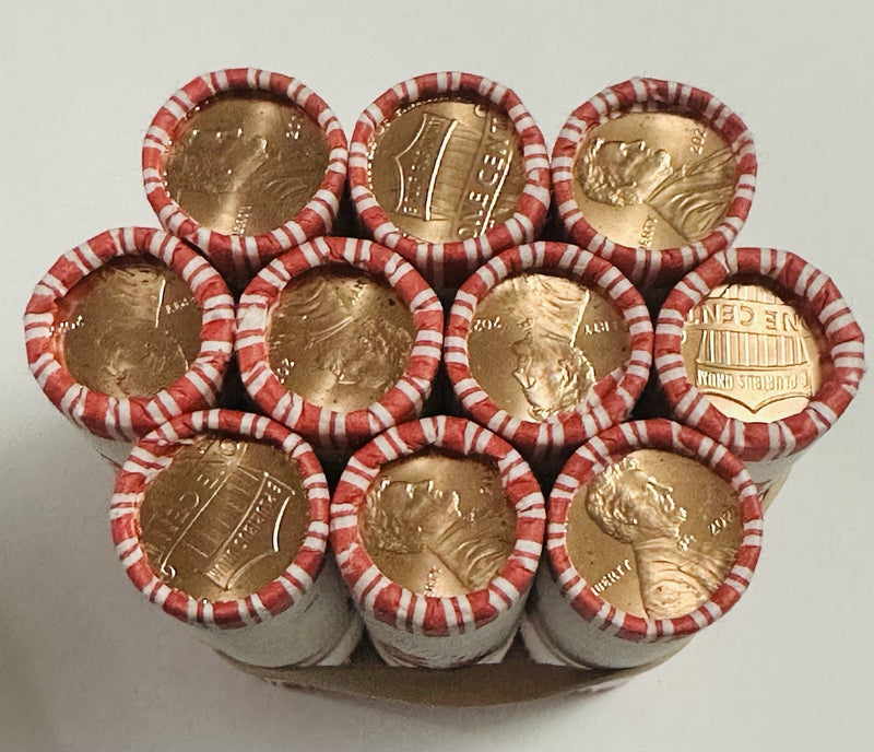 2022 P LINCOLN CENTS 50 COINS ROLL STILL IN ORIGINAL BANK WRAP GEM BU AS SHOWN#2