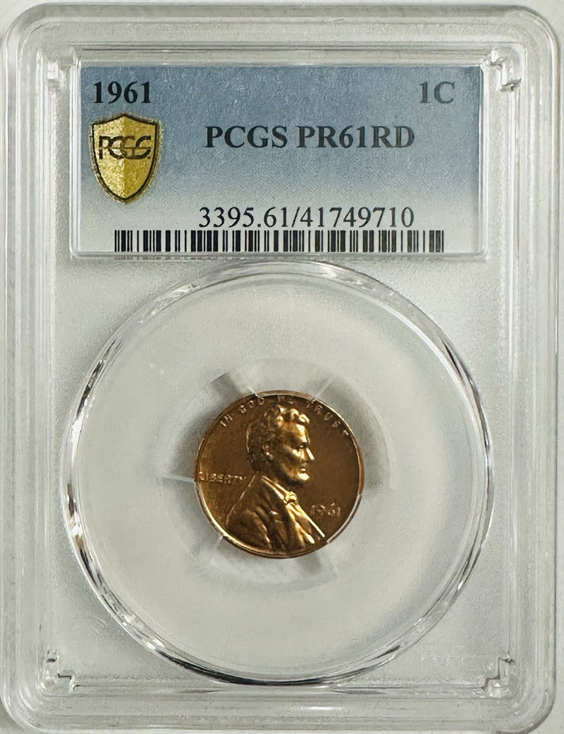 1961 Lincoln Cent Rare Red Gold Shield PCGS PR61RD As Pictured # OA 92