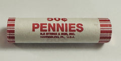 2022 P LINCOLN CENTS 50 PENNIES ROLL STILL IN ORIGINAL BANK WRAP GEM BU AS SHOWN