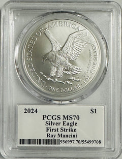 2024 $1 American Silver Eagle 1oz PCGS PSA MS70 FS Legends of Life Ray Mancini