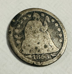 1853 Seated Liberty Dime w/ Arrows ~ Pre Civil War ~Reverse Mint Error # SLD ME