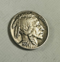 1937 Philadelphia Full Horn Buffalo Nickel XF Details As Pictured # BN 107