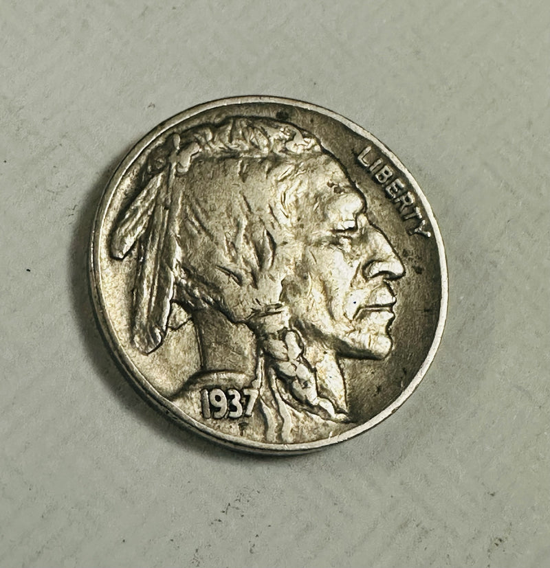1937 Philadelphia Full Horn Buffalo Nickel XF Details As Pictured # BN 107