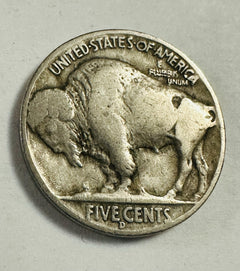 1938-D Buffalo Nickel Full Date & Bold Mint Mark FAST LOW  SHIPPING! # BN FD BMM