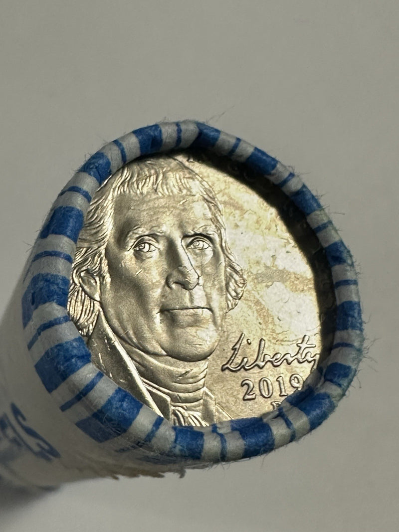 2019 P JEFFERSON NICKEL 40 COIN ORIGINAL BANK ROLL CH BU #04
