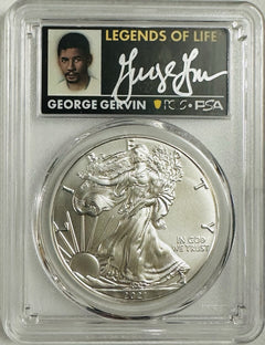 2021 (P) $1 Silver Eagle Emergency T1 PCGS  MS70 Legends of Life George Gervin