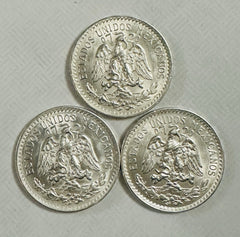 1945 Mexico Silver 50 Centavos (1-Coin) “LIBERTAD” (3 Available) Uncirculated #3