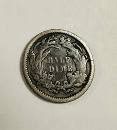1872 P Seated Liberty Half Dime- Philadelphia, F-VF Details AS PICTURED # SLHD 1