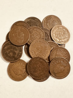 4 US COINS - Indian Head Penny-WW2 Steel Cent Lincoln Wheat Cent-Circulated/BU