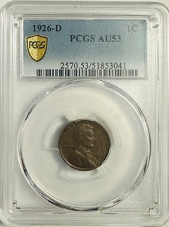 1926-D 1C Lincoln Wheat Penny PCGS AU53 ( Rare Find) # OA 108