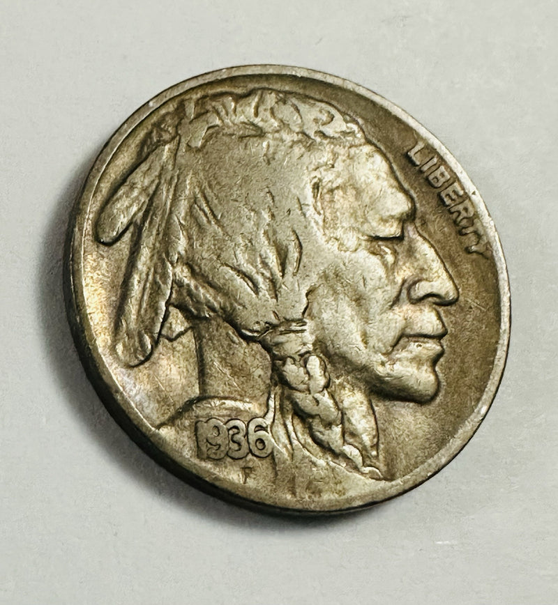 1936-D 5C Buffalo Nickel XF Full Date & Bold Mint Mark As Pictured # BN OA #4