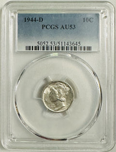 1944-D Mercury Dimes PCGS AU 53 ( Looks Undergraded Based On Details) #OA 97