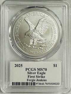 2025 $1 American Silver Eagle 1oz PCGS MS70 FS Legends of Life Fergie Jenkins