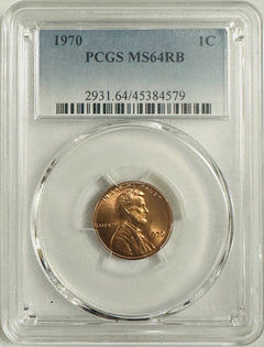 1970 lincoln cent PCGS MS64RB( Rare Find In Red Brown) # OA94