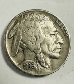 1936-P Buffalo Nickel XF W/ Full Date & Full Horn As Pictured # BN 210