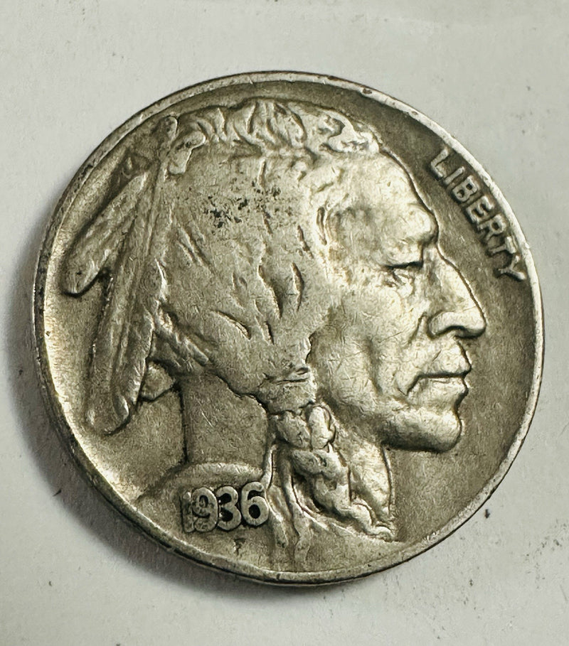 1936-P Buffalo Nickel XF W/ Full Date & Full Horn As Pictured # BN 210