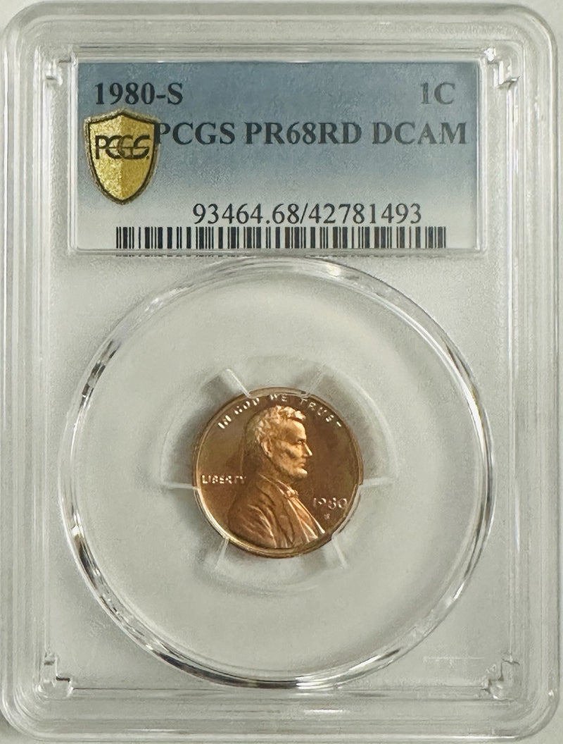 1980 S Lincoln Cent PCGS GOLD SHIELD) PR68RDDCAM ( None Available On eBay) #OA91