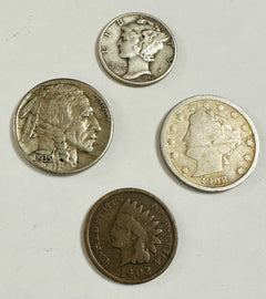 US Silver Mercury Dime Starter Collection 4 Rare Coins ( No Cull Coins) # ML 501