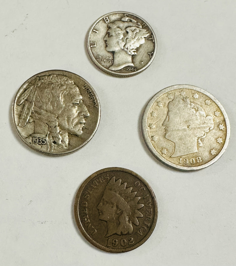 US Silver Mercury Dime Starter Collection 4 Rare Coins ( No Cull Coins) # ML 501
