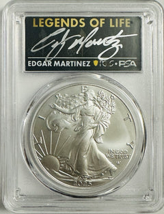 2025 $1 American Silver Eagle 1oz PCGS MS70 FS Legends of Life Edgar Martinez