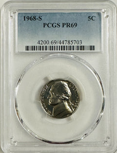 Lot Of 2 PCGS graded 1968-S Coins PR69 AS PICTURED # OA 84 (Book Value $25)