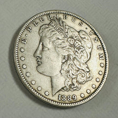 1889-P GREAT DATE AU! MORGAN SILVER DOLLAR 90% $1 US COIN # MD  1889-P AU