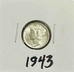1943-P FSB Mercury 90% Silver Dime  Gem BU Lustrous  # MD 1943P  LFW