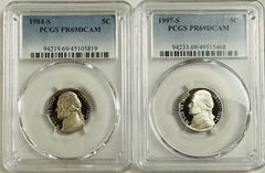 lot of 2 Jefferson nickel (80's & 90's ) As Pictured (PCGS Book Value $30) #OA99