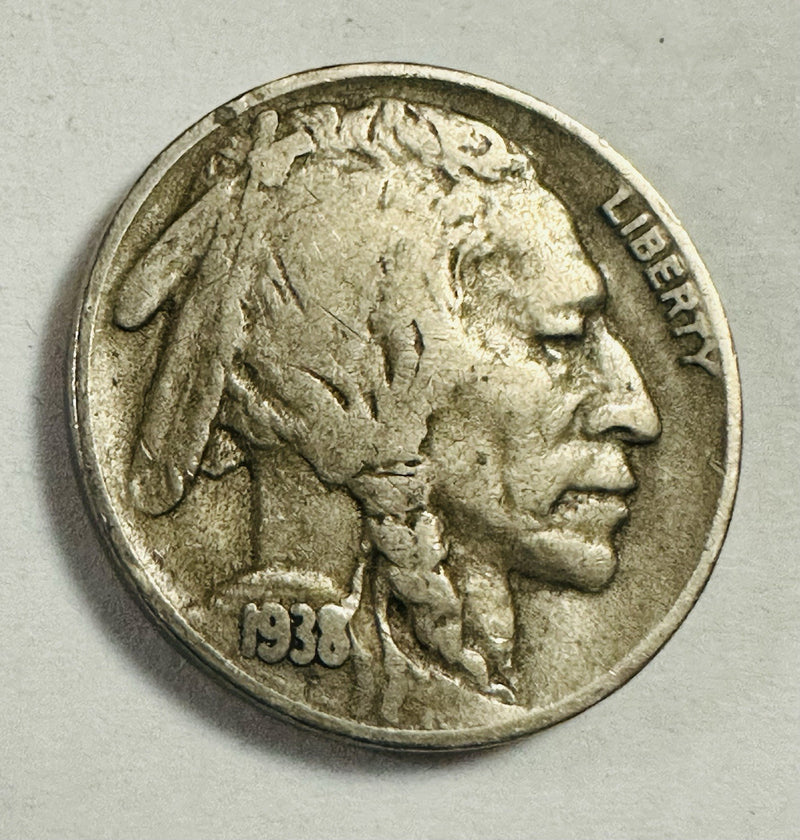 1938-D Buffalo Nickel Full Date & Bold Mint Mark FAST LOW  SHIPPING! # BN FD BMM