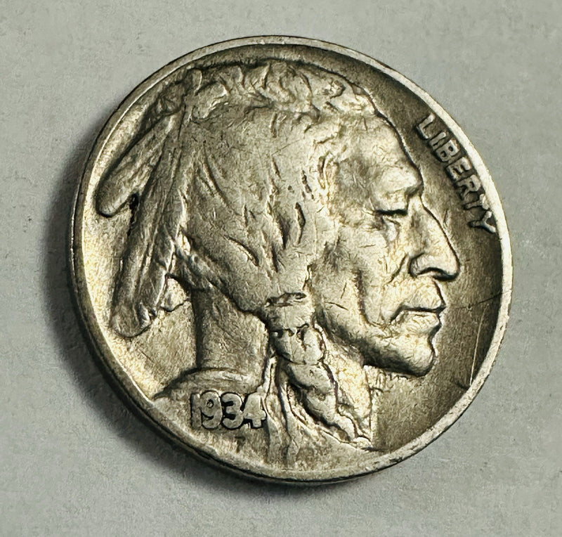 1934-P Buffalo Nickel XF With Full Date & Almost Full Horn # BN 207 (1934-P)